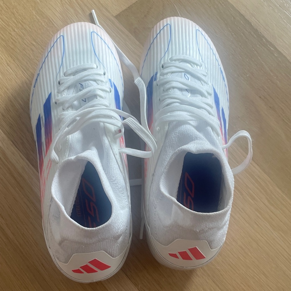 adidas White and Blue Athletic Shoes